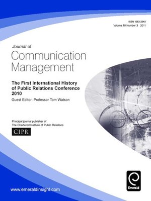 cover image of Journal of Communication Management, Volume 15, Issue 3